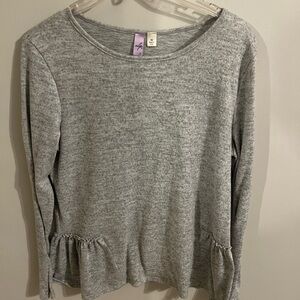 Francesca's Collections Gray Long Sleeve Blouse